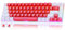 abucow 60% Mechanische Tastatur mit Farbiger Hintergrundbeleuchtung, 68-Tasten Gaming-Tastatur, Rote Weiße Tastenkappen - Rote Schalter für EIN Premium-TIPP- und Spielerlebnis, PC Mac (Rot-Weiß)