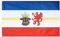 MUWO Flagge 16 deutsche Bundesländer + Mallorca 90 x 150 cm, doppelseitige Gartenflagge, wetterbeständige Fanflagge, Polyester Länderflagge Deutschland, mit Metallösen. (Mecklenburg-Vorpommern)