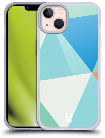 Head Case Designs Blu Chiaro Triangolo Prismatici Custodia in Gel [Protezione di Grado Militare] Compatibile con Apple iPhone 13 E Compatibile con MagSafe