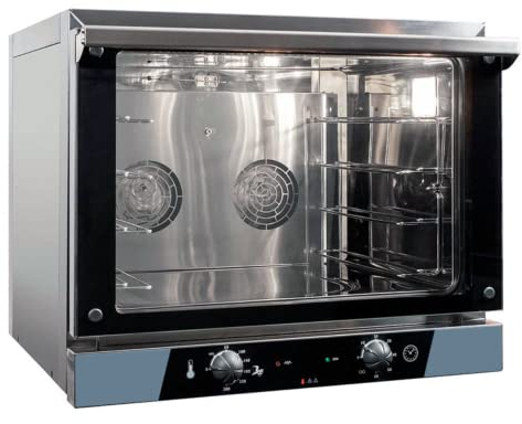 MBH - Four à convection électrique GN1/1 et 48X34 en acier inoxydable avec porte double vitrage, lumière intérieure, avec 4 plateaux en dotation (M.Plus)
