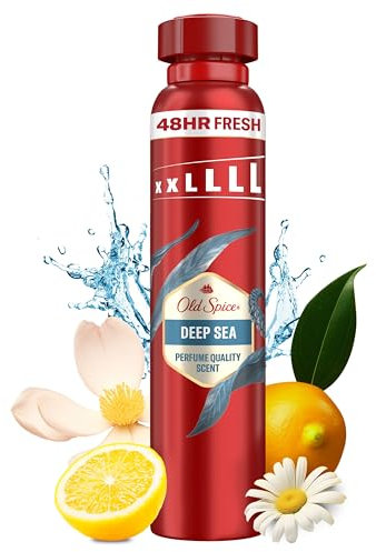 Old Spice Deep Sea Men Deodorant Bodyspray ml, aluminiumfrei, langanhaltender Duft in Parfümqualität, 48H Frisch, Anti-Weißfleck und gelber Fleck