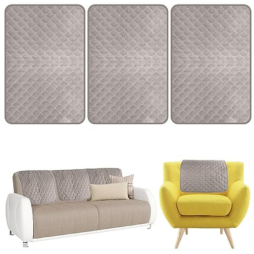Sofa-Kopfstützenbezug, weiches Polyester, verschleißfest, Kopfstützenbezug, 57 x 38 cm, Anti-Fade-Schutz für Liegestuhl, Sofa, 3 Stück (grau)