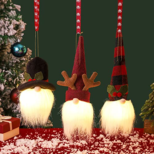 Weihnachtsbaumzwerge zum Aufhängen, Gesichtslose Puppe Zwerg Anhänger Weihnachtswichtel Weihnachtsanhänger Baumschmuck Weihnachtsbaumschmuck Anhänger Plüsch Hängedeko Zwerg Dekoanhänger (C, One Size)