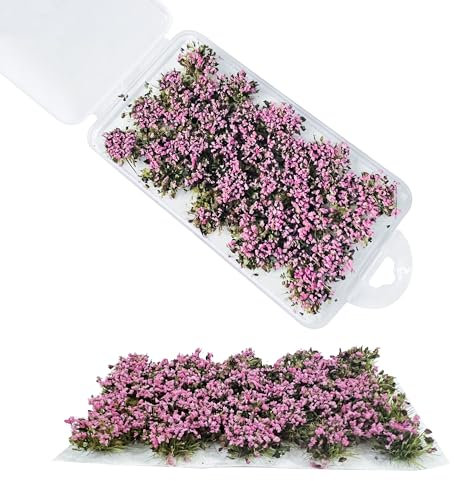 Woohome 32 PCS Modèle Arbres Gazon Lichen pour Feuillage, Rose Touffe d'herbe Statique Herbe Artificielle Modèle, Artificielles Mousse pour Le Chemin de Fer de Paysage de Train