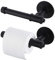 Qflushor Industrial Pipe Toilet Paper Holder 2 Pack, Wall Mounted Paper Roll Holder, Vintage Metal Iron Pipe Roll Tissue Holder for Bathroom, Bedroom, Kitchen, Black
