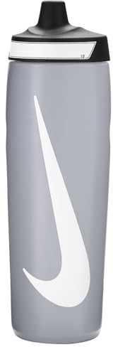 Nike Refuel Bottle 24 OZ - Botella de agua deportiva sin BPA, hermética (WOLF GREY/BLACK/WHITE)