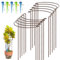 KAZITOO 10 Pack 35cm Rusty Bow Plant Support Stakes, Natural Rust Half Round Flower Support Ring Cage Frame with 5 Self Watering Spikes, Rusted Metal Interlinking Garden Border for Peonies, Hydrangea