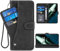 ELISORLI Phone Cover for OnePlus 11 5G Wallet Case Wrist Strap Lanyard Slot Mobile Stand Leather Credit Card Holder Folio Purse Cell Accessories One Plus11 1 Plus 1plus11 One+ 1+ Girls Men Black