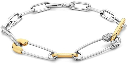 Ti Sento Milano Armband der Marke Armband aus Sterlingsilber in Goldfarbe mit weißem Zirkonia und Gelbgold vergoldet. Schmuck mit Zirkon. Das Gewicht beträgt 0,0118. Die Referenz ist 23034ZY,