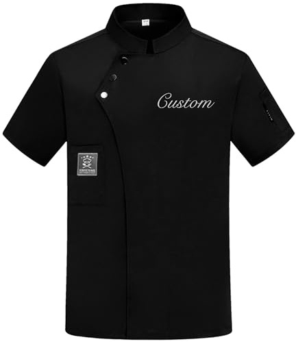 Dobraya Kochjacke Kurzarm Personalisiert mit Name & Logo Bestickt | Professionelle Kochjacke mit individueller Namens- und Logostickerei für Restaurants, Hotels, Cafés und Catering
