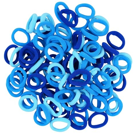 Cooetr Haargummi Baby, 100 Stück Haargummi Kinder Mädchen, Haargummi Kinder Elastische Klein, Winzige Weiche Elastisch Haargummi für Kinder Kleinkinder (Blau)