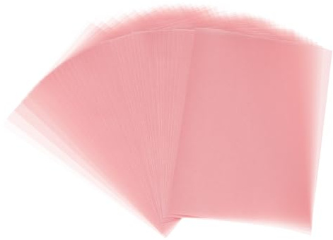 PATIKIL 65 Blätter Pergamentpapier 17.7 x 12.7cm, Transparentpapier Bedruckbar Pergamentpapier 100GSM für Einladungsdruck, Rosa