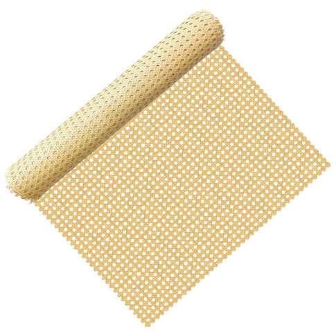 Rouleau de Cannage Synthétique 50cm x 300cm – Toile Rotin Grande Surface Hydrofuge, Renfort Rigide pour Projets XL (Banquette, Bibliothèque, Décoration Murale)