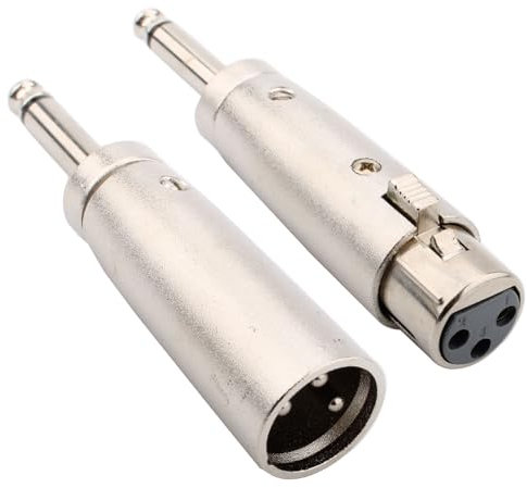 VISSQH 2 Pièces 6,35 mm TS vers XLR 3 broches Connecteurs,adaptateurs XLR mâle vers 6,35mm TS,adaptateurs XLR femelle vers 6,35mm TS,changeur XLR vers 6,35mm TS,pour microphone, haut-parleur, etc.