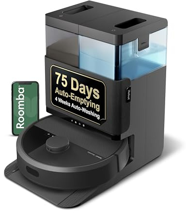 iRobot Roomba Plus 404 Combo Robot aspirateur et serpillère + Station de Lavage Automatique – Tampons de serpillère rotatifs, Auto-vides, Lavage et séchage des tampons, autonettoyant, Pad-Lift