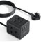 3M Extension Lead with USB, 4 Way (13A/3250W) Multi Plug Extension Socket with 3 USB A 1 USB C, Desktop Power Extension Cable for Home Office School Supplies Black