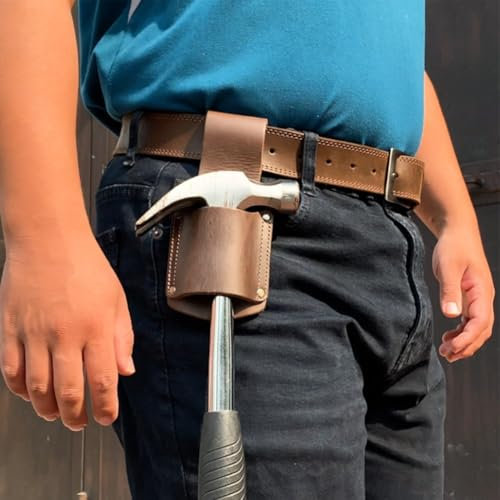 Leather Axe Holster With Belt Loop - Handle Tool Holder - Portable Waist Holster For Hammers, Axe, For Outdoor Adventure(brown)