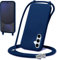 Handyhülle für Samsung Galaxy A36 5G / Samsung Galaxy A56 5G Hülle mit Band, Handykette Samsung Galaxy A56 / A36 5G Hülle zum Umhängen Kordel Weich TPU Liquid Silikon Case, blau