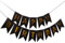 Kiyanest Bandera de Feliz Cumpleaños Negro & Oro – Guirnalda de Lujo para Decoraciones de Fiesta