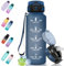 Motswedi Botella Agua, 1500ml Sin BPA, Botella Agua Gimnasio con Pajita, Reutilizable, Botella de Agua, a Prueba de Fugas, Cantimplora, Botella Gimnasio para Gym, Escuela, Yoga, Camping, Azul Oscuro