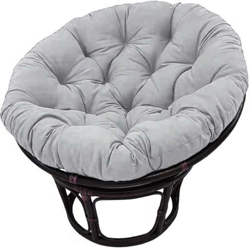 MSNCS Rundes Papasansessel Kissen Sitzkissen Hängesessel Outdoor/Indoor Bodenkissen Kissen für Schwenksessel, Korbsessel Outdoor Gartenmöbel Sitzauflage Auflage(Hellgrau,110x110cm)
