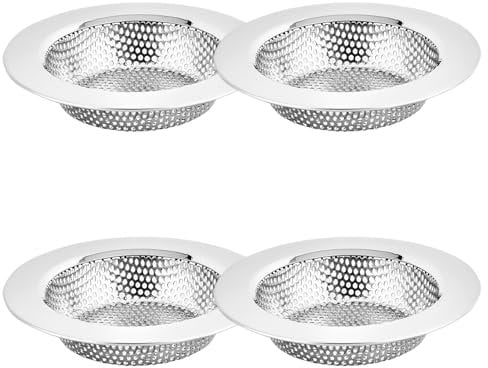 4PCS kitchen sink strainer, sink drain strainer, stainless steel sink sieve for kitchen and bathroom shower filter slots. (External Diameter 11.2cm, Inner Diameter 8cm)