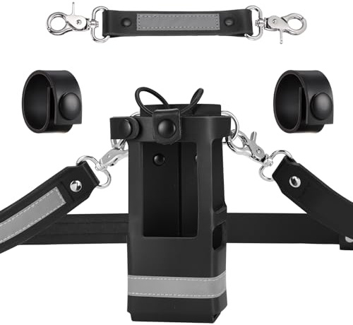 abcGoodefg Leather Firefighter Radio Strap and Holder, Leather Radio Holster (Reflective)