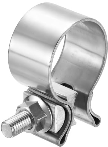 sourcing map T-Bolt Hose Clamp 41-43mm,Exhaust Clamp Band Width 29mm,Silver | Stainless Steel Joint Bolt for Pipes Mufflers Hose Water Pipe
