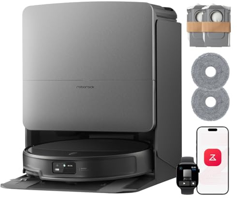 roborock Saros 20 Set Robot Vacuum Cleaner with Mop, 36,000 Pa Suction | 3.46 in Double-Layer Threshold, Zero-Tangling, Ultra-slim, StarSight Autonomous 2.0, DirTect Technology, 100°C Hot-Water Care