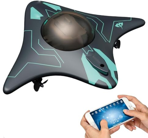 LUCKKY Underwater Drone with Camera, Unterwasserdrohne mit Kamera, RC-Boot Wasserdichtes Miniboot mit WLAN, 6-Kanal-Fernbedienungs-App Drahtlose Steuerung, Echtzeit-Bildübertragung