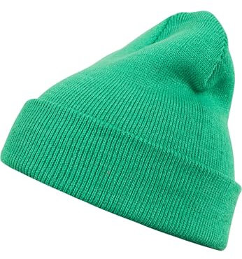 MSTRDS Unisex Strickmütze Basic Flap Beanie - einfarbige, neutrale Wintermütze für Damen und Herren ohne Druck und Stick, ohne Logo - Farbe kelly, Größe one size