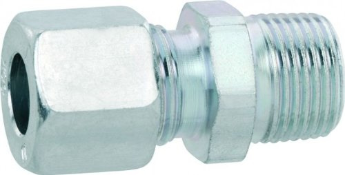 GOK GEV zylindrisch mit Stahl-Schneidring für Stahlrohre, Grösse:RVS 12 x AG G 1/2
