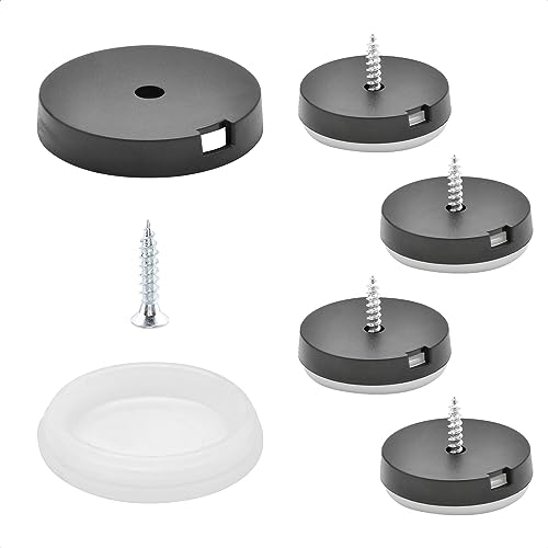 Wagner QuickClick® Stoppgleiter Möbelgleiter Stuhlgleiter 4er-Set zum Anschrauben - 4X Basis+Schraube+Gleiteinsatz rutschhemmend austauschbar - STOPP - Durchmesser Ø 30 mm - Made in DE - 15804300