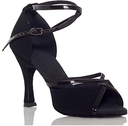 MINITOO Latino della Salsa di Ballo di Modo Sandali Scarpe da Sera delle Donne Nero EU 35