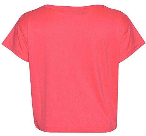 Girls Top Kids #Selfie Print Stylish Fahsion Trendy T Shirt Crop Top 7-13 Years Neon Pink