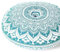 Eyes of India - 32 Zoll Bodenkissen, Meditation, Sitzkissen, Mandala, Tagesdecke, rund, voller Farben, dekorativ, Boho, Boho, Hund, indisch, Bezug – Grün #1, 80 cm, Durchmesser