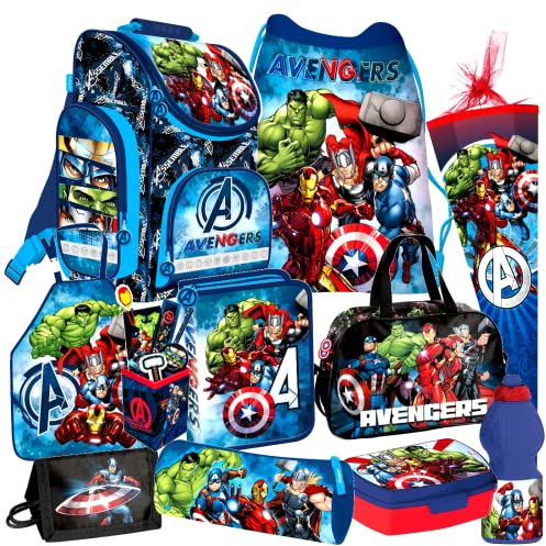 Avengers 10 Teile Set Schulranzen Ranzen Federmappe Tornister Schultüte 85 cm mit Sticker-von-Kids4shop