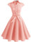 Wedtrend Damen 50er Vintage Retro Rockabilly Swing Kleid Kurzer Ärmel Cocktailkleider WTP10007BlushS