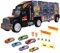 Soka® Car Transporter Carrier Truck Toy - Play Vehicle Set of 1 Big Truck Carrier, 6 Colourful Metal Cars, 5 Cones, 2 Barrels and 4 Stop Signs