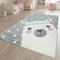 TT Home Kinderteppich Alpaka Motiv 3-D Design Robust Flauschig Weich Kurzflor Grau, Größe:Ø 133 cm Quadrat