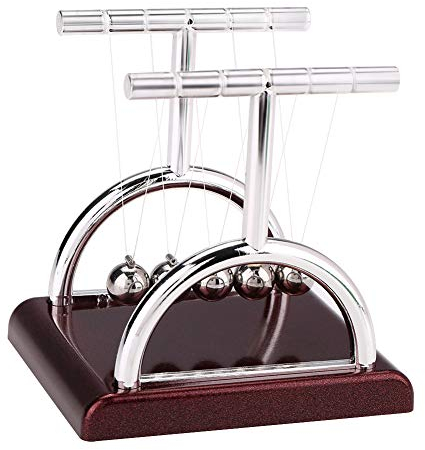 Newton Cradle - Bola de Equilibrio Grande de 9 cm, Juguete y Dispositivo de Escritorio, péndulo de Newton, Kits educativos de psicología física y Ciencia, revivir el estrés