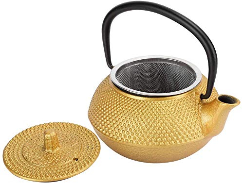 Tetera de hierro fundido japonesa, 300 ML Tetera para estufa japonesa con filtro para té de hojas sueltas