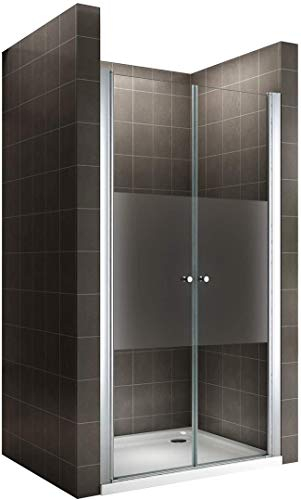Porte de douche 88x180 cm verre sérigraphié - ajustable de 88 à 92 cm