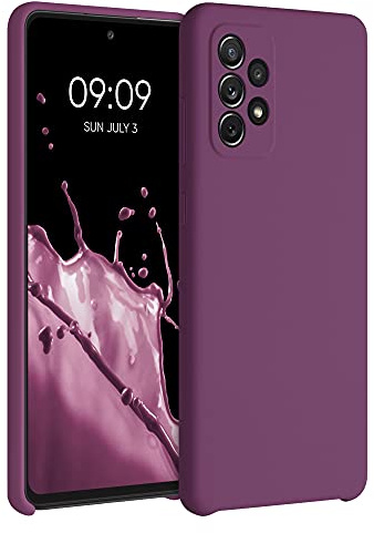 kwmobile Handyhülle für Samsung Galaxy A72 Hülle - Case Silikon - Kabelloses Laden - Schutzhülle Cover in Magenta Lila