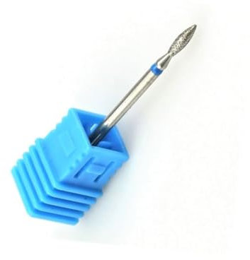 Natury Nails Fresa de Diamante flame para Torno de uñas de 2.3mm Broca Manicura Rusa, Cutícula (Grano Medio)