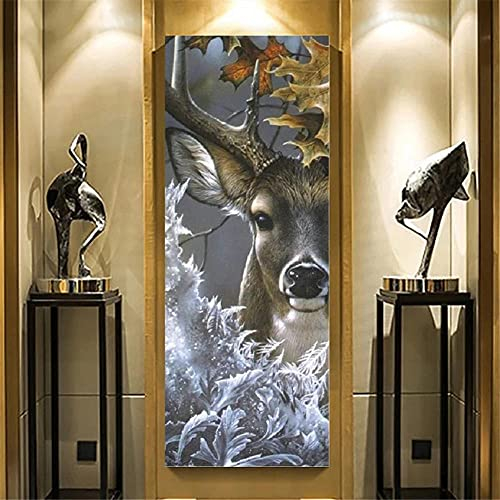 Likixin Diamond Painting Tier Hirsch,5D Diamant Painting Bilder,Full Drill Diamant Malerei für Erwachsene Kinder,DIY Cross Stickerei Malerei Kits,Kunsthandwerk Home Wall Dekoration 50x100cm/20x39in