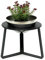 DanDiBo Blumenhocker Metall mit Topf Schwarz Silber 34 cm Blumenständer 96091 L Blumensäule Modern Pflanzenständer Pflanzenhocker
