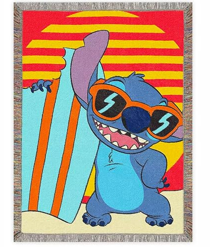Northwest Lilo and Stitch gewebte Wandteppich-Überwurfdecke, 121,9 x 152,4 cm, Hang Ten