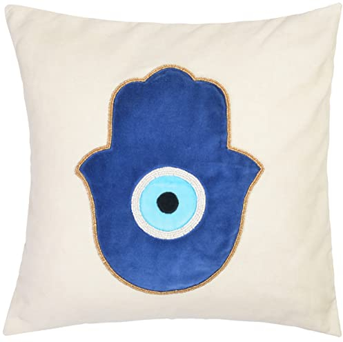 Walbrook Böser Blick Kissenbezug 45.7x45.7 cm – Boho Hamsa dekorative Kissenbezüge, böser Blick Dekor Boho Kissenbezüge, Hamsa Hand der Fatima, Nazar Amulett Geschenke