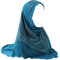 JDYaoYing Muslimischer Hijab-Kopfschal für Damen, Spitze, islamischer Turban-Schal, Schal, blau, Einheitsgröße
